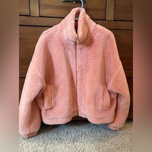 Miss Love pastel orange Sherpa jacket